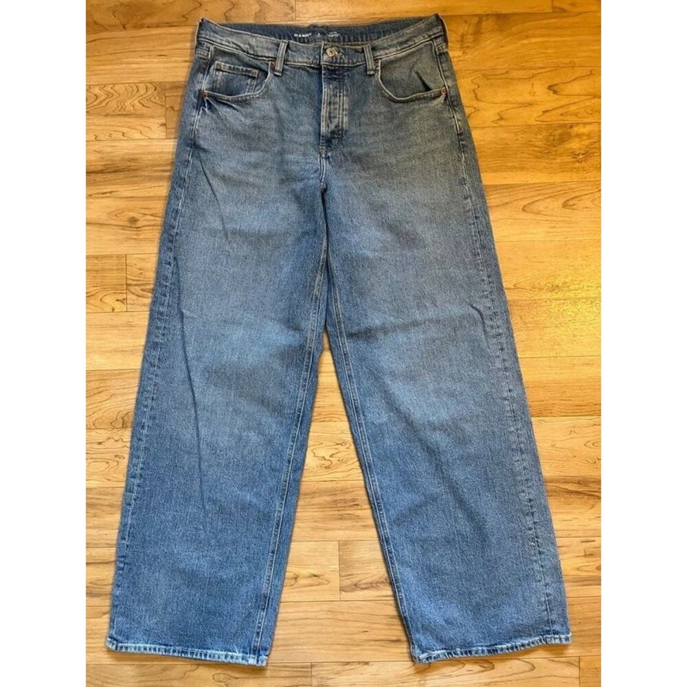 Old Navy Mid-Rise Slouchy Wide Leg Jeans Denim Size 8 Tall